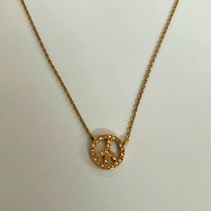 Vintage juicy couture peace sign crystal necklace adjustable